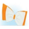 Pom Bow  Hair Bow - Holland Orange/White